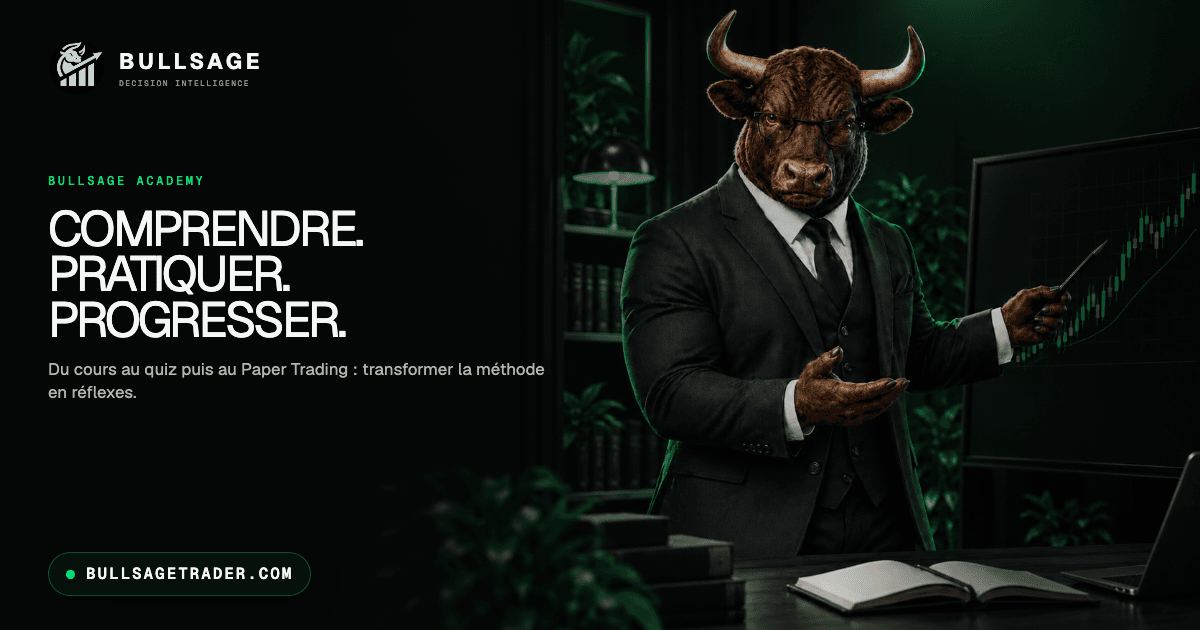 Publication Facebook BULLSAGE avec la mascotte taureau : Comprendre. Pratiquer. Progresser.