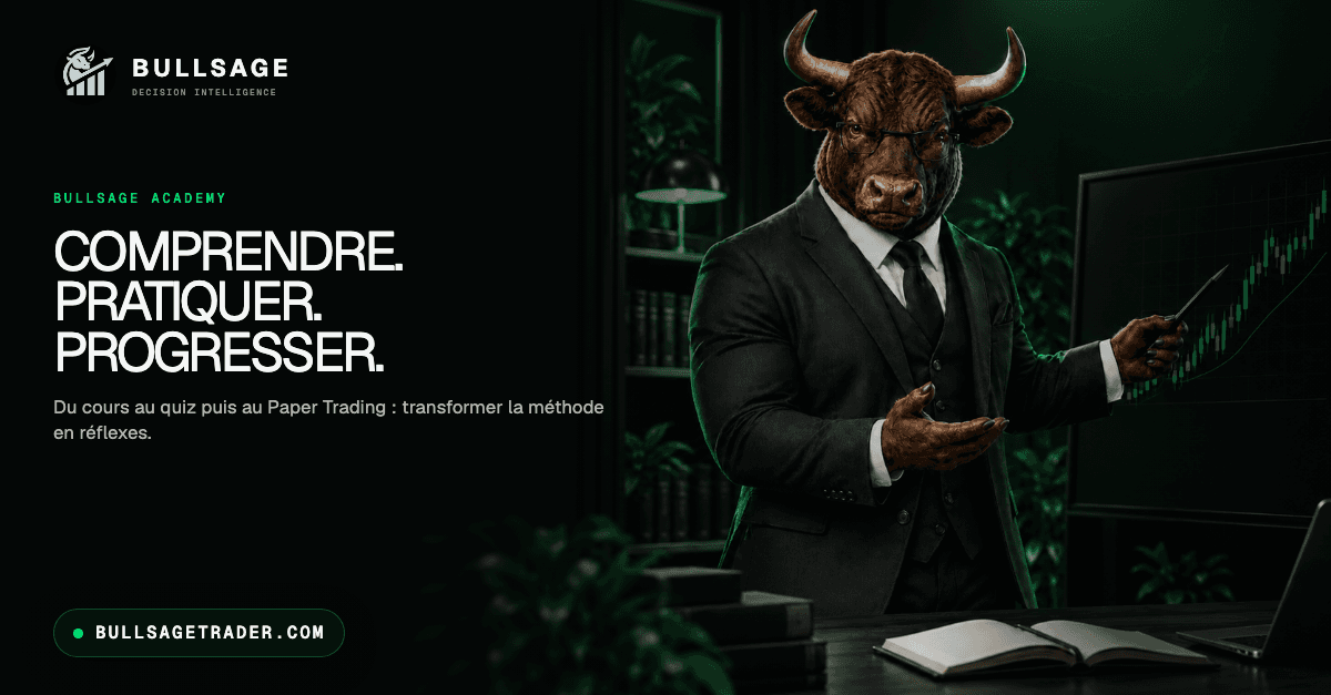 Publication LinkedIn BULLSAGE avec la mascotte taureau : Comprendre. Pratiquer. Progresser.