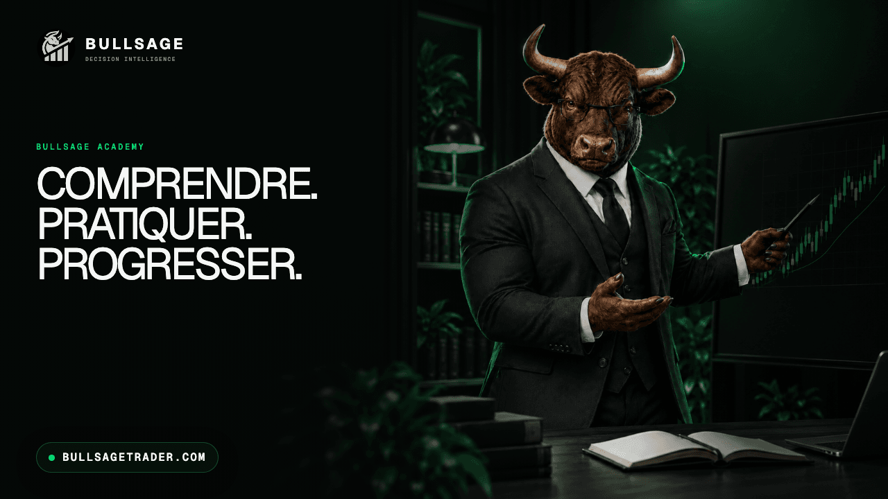 Miniature vidéo YouTube BULLSAGE avec la mascotte taureau : Comprendre. Pratiquer. Progresser.